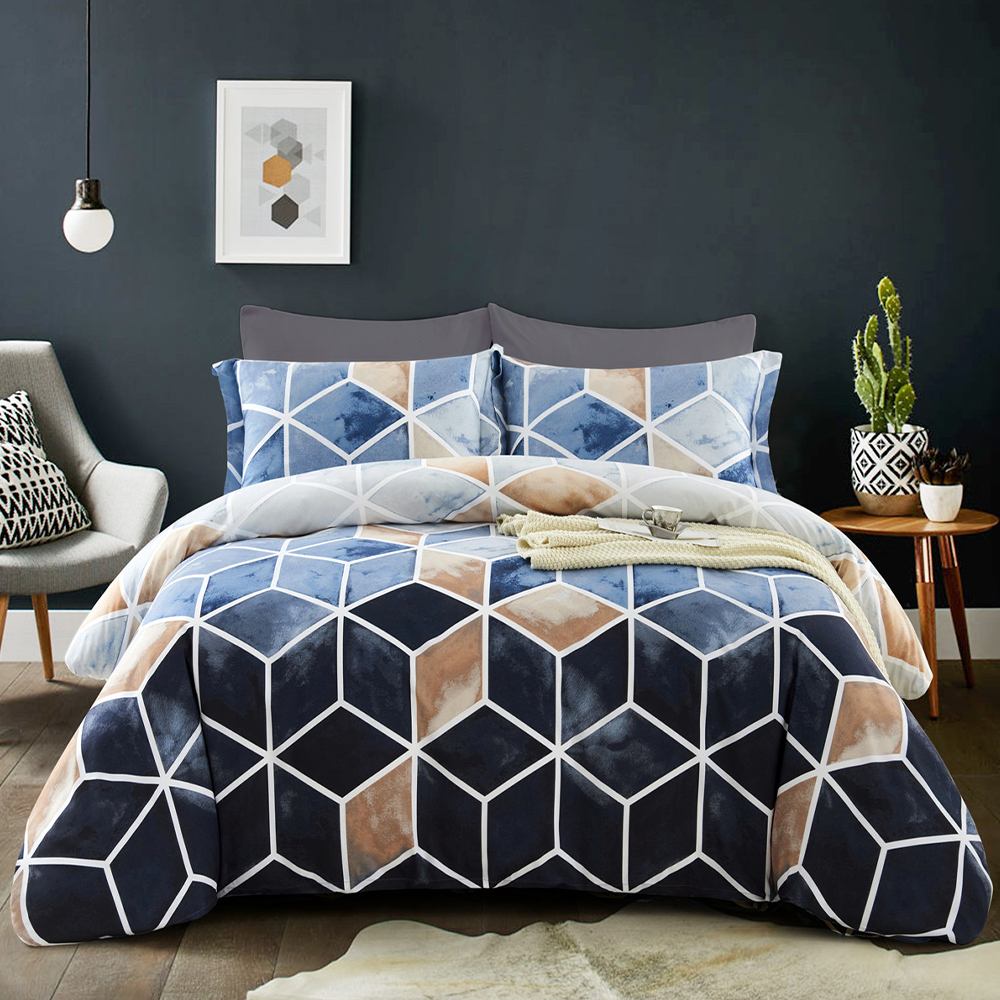 Decay Geometric Printed Dyne Cover Quilt Cover Set Sengesett Collection