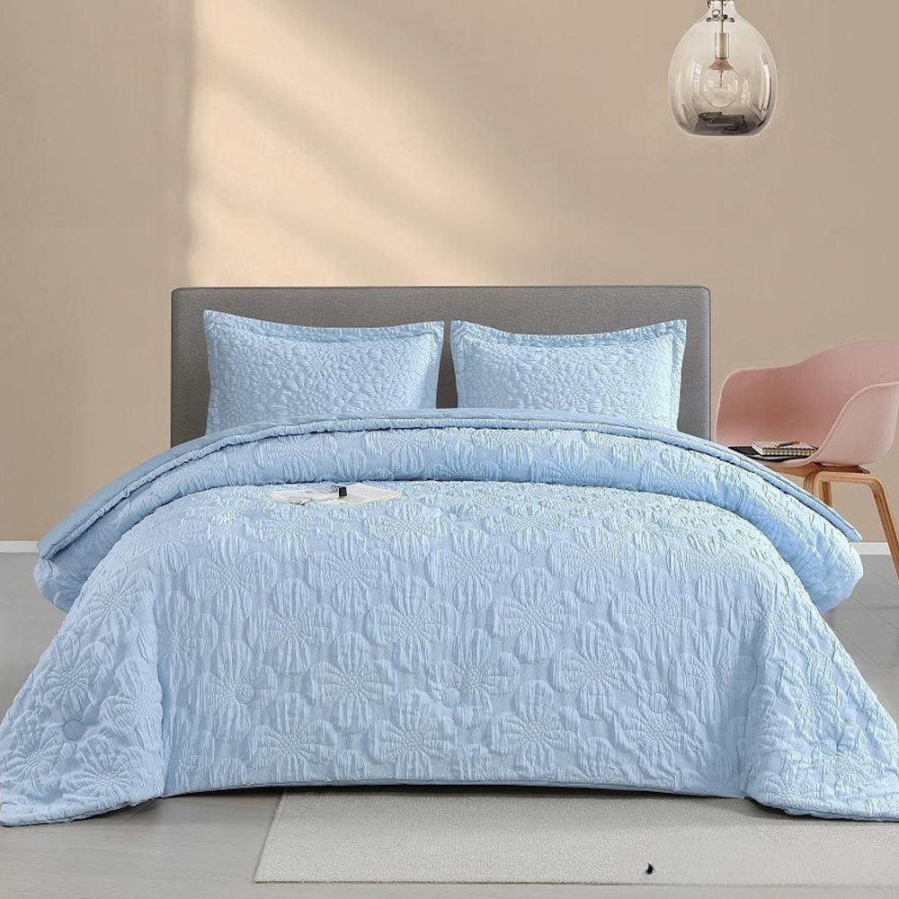 Berry Textured Floral Preget Dynetrekk Dynetrekk Sett Sengesett