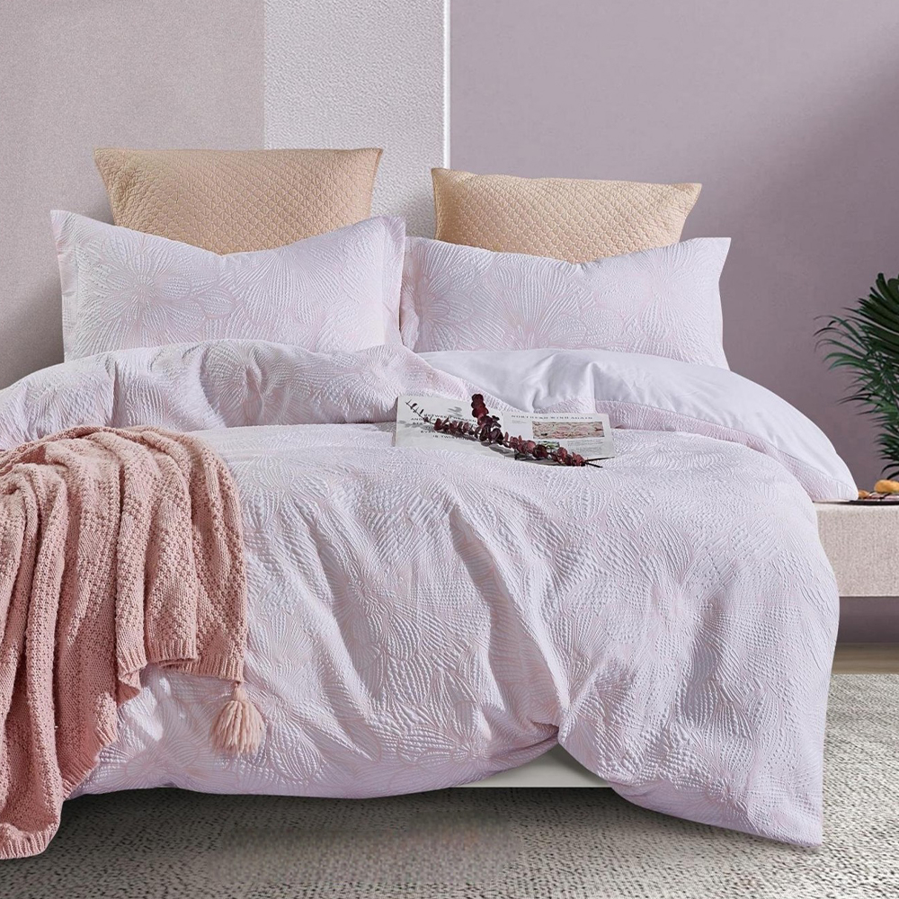 Zuma Textured Floral Preget Dynetrekk Dynetrekk Sett Sengesett