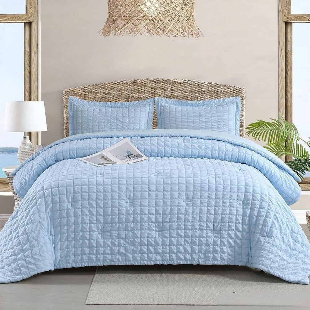 Olsen Textured check Preget Dynetrekk Dynetrekk Sett Sengesett
