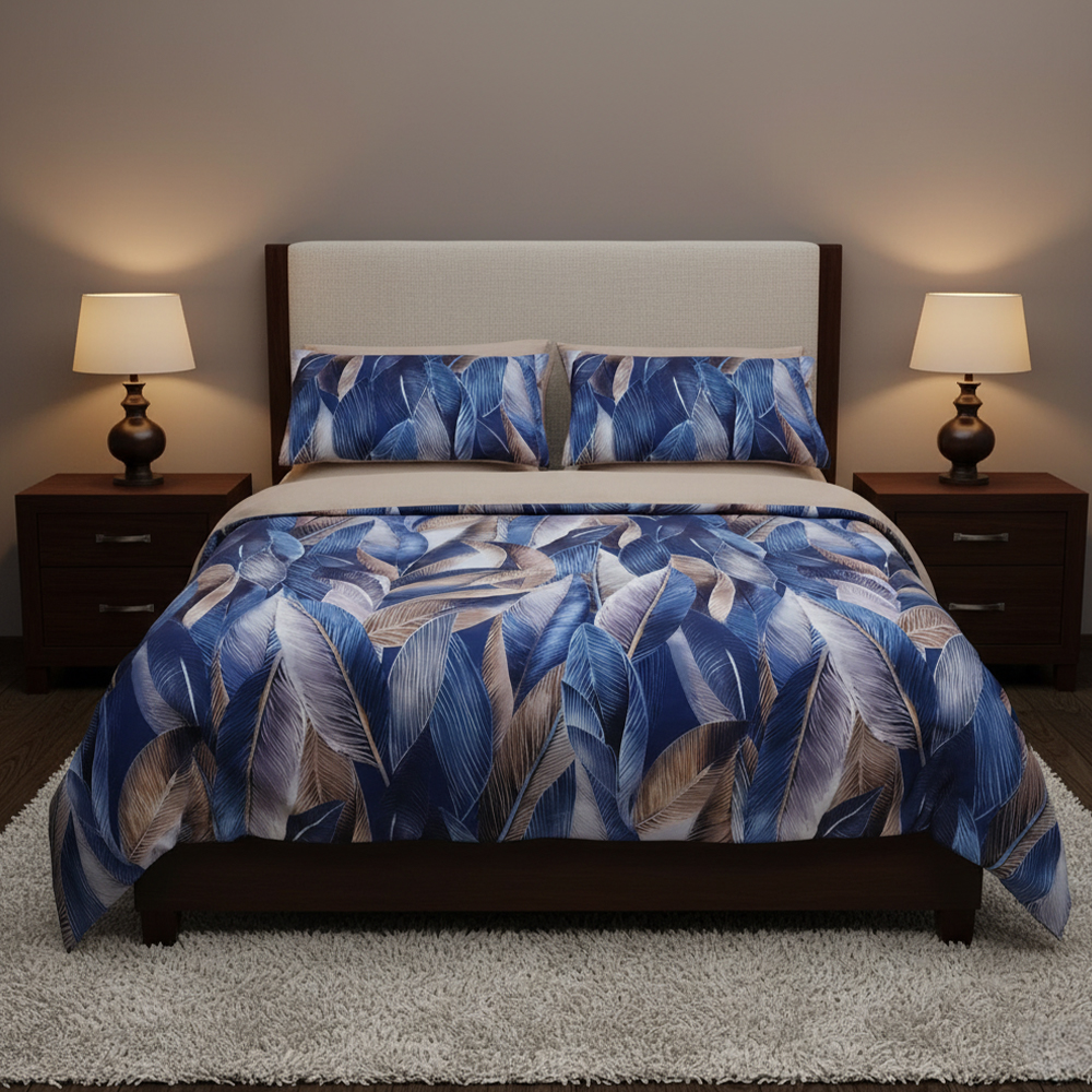 Oliver Botanical Painted Tropical Leaf Print Dynetrekk Dynetrekk Sett Sengesett