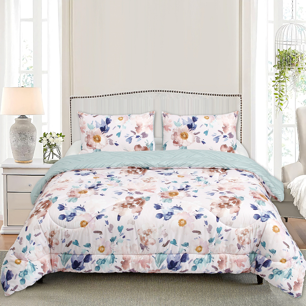 Greta vendbar dynesett med blomstertrykt