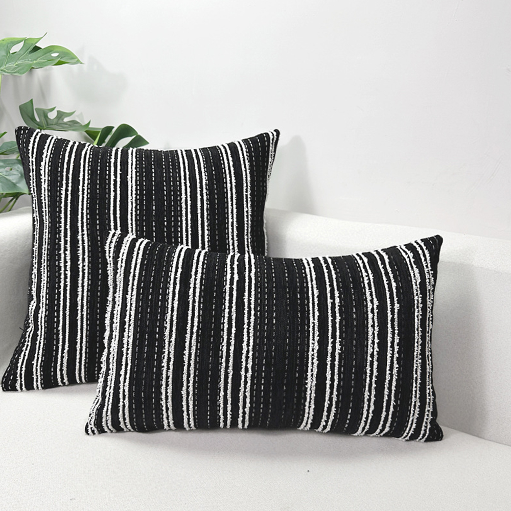 Stripete chenille teksturert pute deco pute